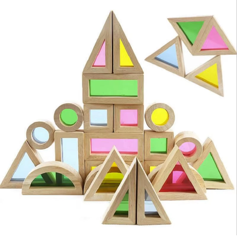 Wooden Rainbow Stacking Blocks 