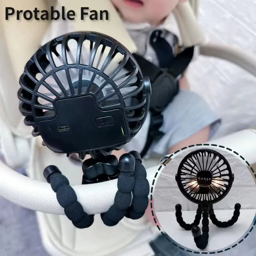 Baby Stroller Fan USB Bladeless Small Folding Fans 