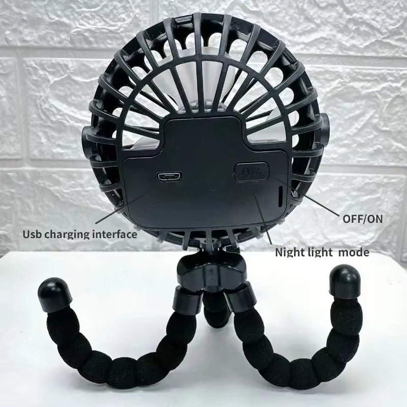 Baby Stroller Fan USB Bladeless Small Folding Fans 