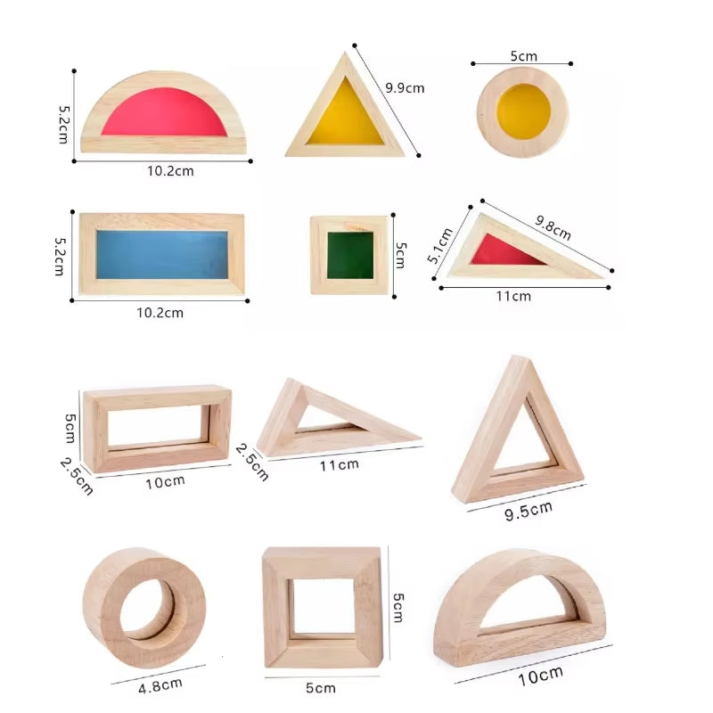 Wooden Rainbow Stacking Blocks 