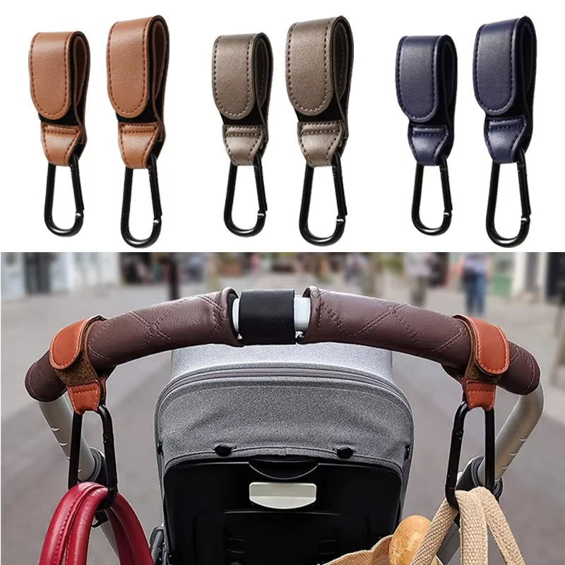  PU Leather Adjustable Pram Hook 