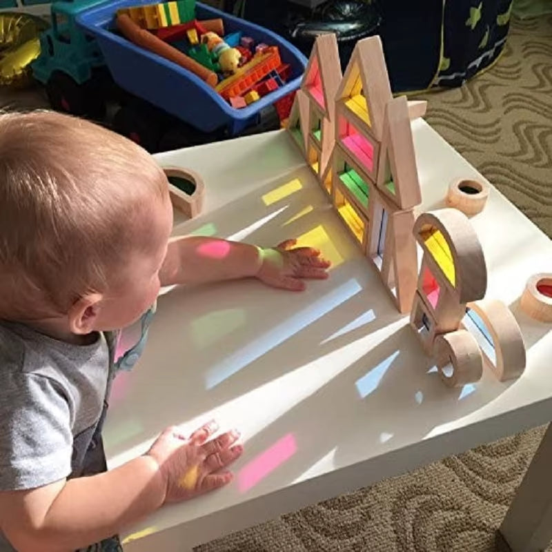 Wooden Rainbow Stacking Blocks 