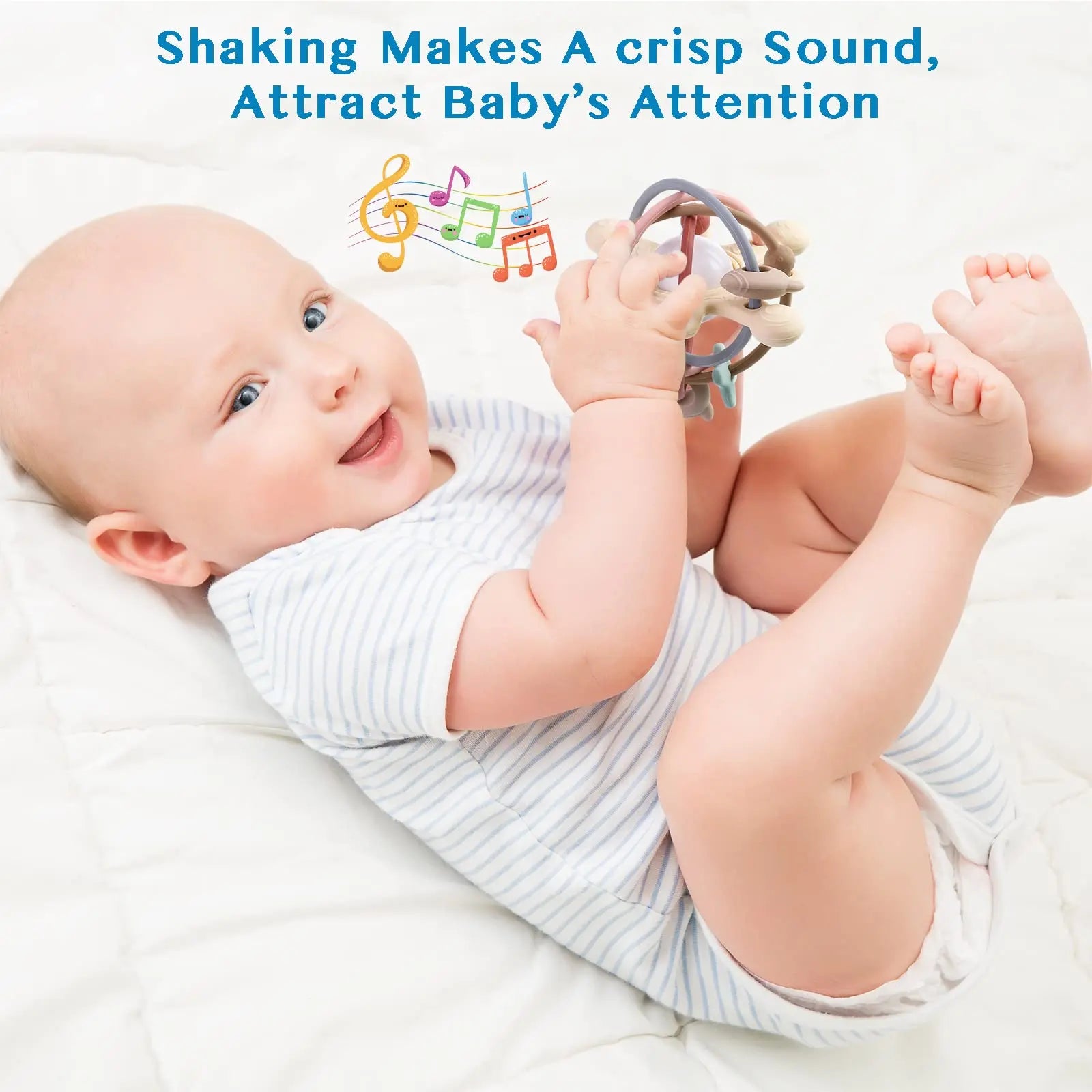 BABY TEETHING TOY MADE FOR LITTLE HANDS: