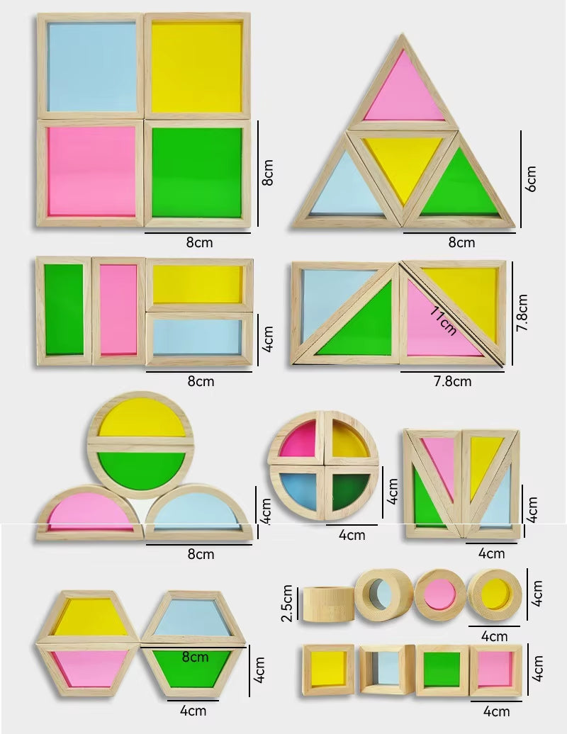 Wooden Rainbow Stacking Blocks 