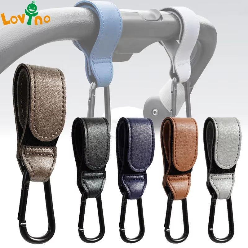  PU Leather Adjustable Pram Hook 