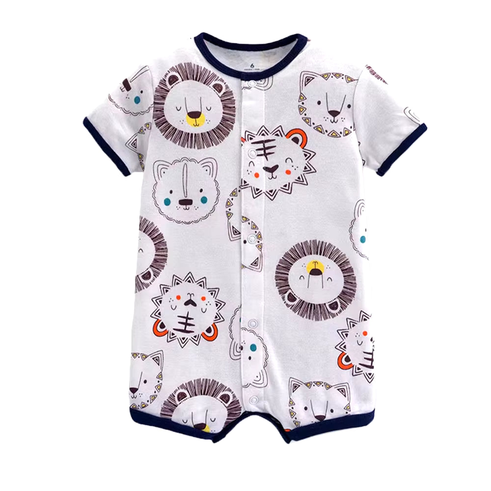 Summer Brands Newborn Baby Rompers Short Sleeve Cartoon Cotton Jumpsuits Baby Infant Baby Clothes for Girls Boys' Clothing Sets