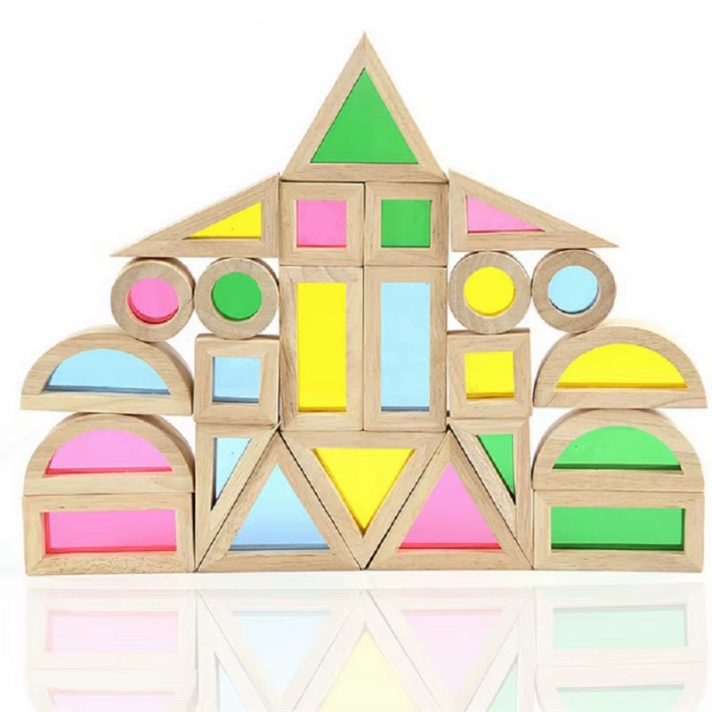 Wooden Rainbow Stacking Blocks 